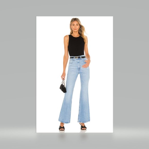 Levi's 70's High Flare Put It Back Jeans in Marin Babe for Free People NWT - Picture 3 of 15